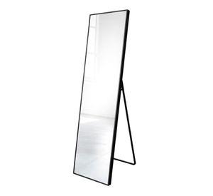 Espejo de Pie Lorette marco de aluminio Negro y espejo 5 mm 40x2x150 cm