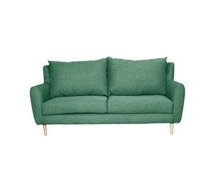 Sofá Lenora Chenille Tipo Lino Verde 2C