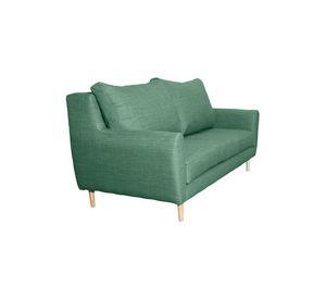 Sofá Lenora Chenille Tipo Lino Verde 2C