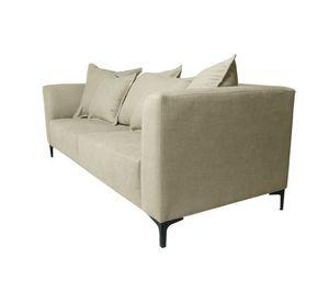 Sofá Cordelia Felpa Beige 3 Cuerpos