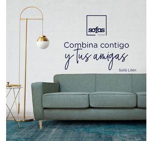 Sofá Lilen Felpa Verde 3 Cuerpos