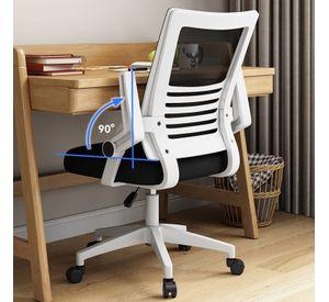 Silla Escritorio Emilia Oficina Ergonomica Acolchada Blanca