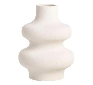 Jarrón Ondulado Moderno Flores Minimalista 15cm Jhn