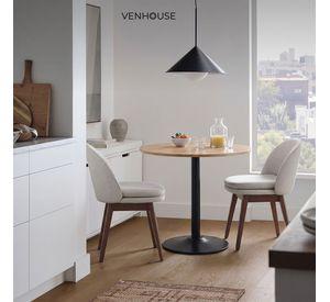 Mesa De Comedor Redonda Nordika Venhoouse Natural 80cm