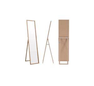 Espejo Cuerpo Entero 150x40cm Base Plegable Estilo Japonés Marrón