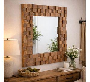 Espejo Moran estilo mosaico de madera abeto.