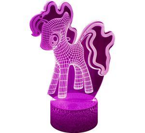 Lámpara ilusión 3D De Pony 7 Colores Led My Pony