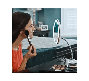 Espejo Maquillaje Con Aumento 10x Ajustable 360°  + Luz Led