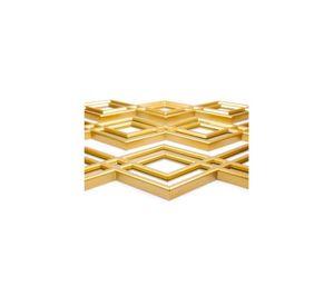 Espejo Decorativo Dorado Diseño Rombo 87x35cm
