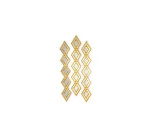 Espejo Decorativo Dorado Diseño Rombo 87x35cm
