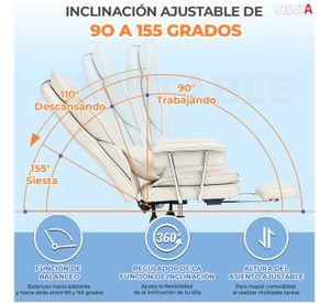 Silla Escritorio Ejecutiva Emilio Premium+ Oficina Pu Beige