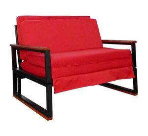 Futon Metalico  Folk 1.5 Plazas  3 Posiciones  - Rojo