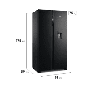 Refrigerador Fensa 436L No Frost Side By Side SFX440B Negro