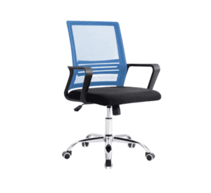 Silla de Oficina Negra y Azul Ergonómica Ajustable Santiago