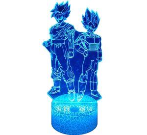 Lámpara ilusión 3D De Goku y Vegeta 7 Colores Led