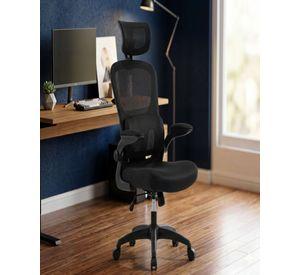 SILLA DE ESCRITORIO CON RESPALDO ALTO ERGONÓMICO COLOR NEGRO
