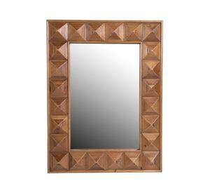 Espejo Napo de madera rectangular con rombos