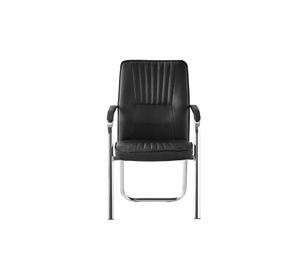 Silla Visita Iso Trineo Ecocuero Negro con Apoyabrazos