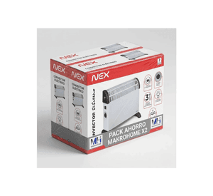 Pack 2 Convector Electrico Nex Ec2000 1800w Calor Eficiente