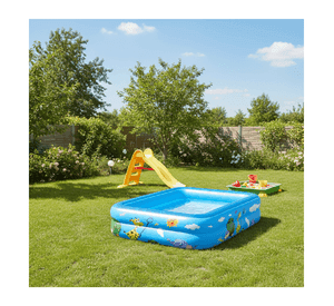 Piscina Inflable Rectangular Acolchada Pequeña Niños Verano