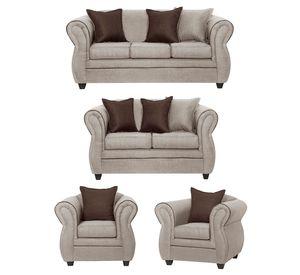 Juego de Living 3 2 1 1 Emili Beige