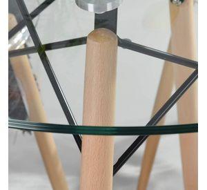 Mesa Eames Redonda de Vidrio 80cm