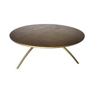 Mesa de centro Parda de madera encina y acero.