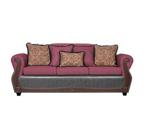 Juego de Living 3 2 1 1 Gran Columbia Burdeo Gris