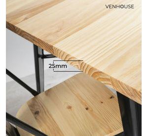 Mesa Tolix Madera Natural Cuadrada 80x80x75cm Venhoouse