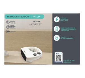 Termoventilador Calefactor Horizontal 2000W 3 Mod FH-116 Kendal