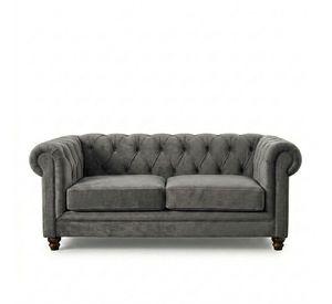 SOFA FLORENCIA 2C TELA VELVET GRIS