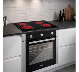 Kit Horno 60 litros con spiedo + Encimera eléctrica vitrocerámica 4 quemadores