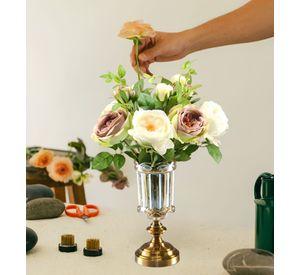 Jarrón Florero Cristal Base Adorno Decorativos 29 cm Jhn