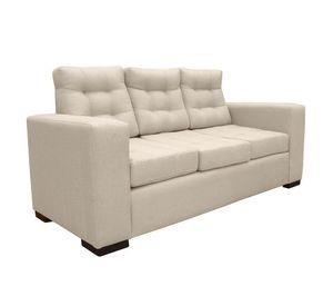Sofá Antu Chenille Tipo Lino Beige 3 Cuerpos