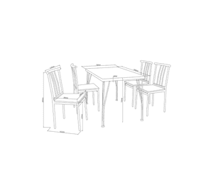 COMEDOR 4 SILLAS - AMALIO  - CAFÉ - M+DESIGN