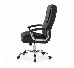 Silla Ejecutiva Magnus Negra con Respaldo Alto Acolchado, Ruedas y Base Cromada para Oficina