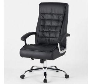 Silla Ejecutiva Magnus Negra con Respaldo Alto Acolchado, Ruedas y Base Cromada para Oficina