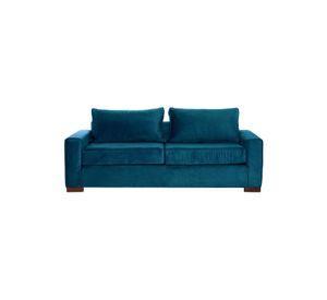 SOFA LIVORNO 3C TELA VELVET AZUL PETROLEO