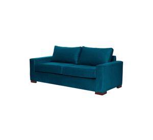 SOFA LIVORNO 3C TELA VELVET AZUL PETROLEO