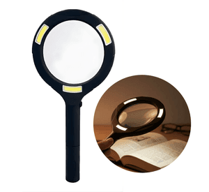 Lupa De Mano Luz Led Aumento 3x Vidrio 8 5cm 250 Lumenes
