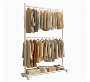 PERCHERO ORGANIZADOR COLGANTE DE ROPA DOBLE SENCILLO DORADO, NEGRO Y BLANCO WM
