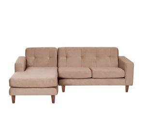 Sofa Chaiselong Izq Salerno Tela Velvet Beige