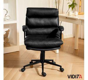 Silla De Escritorio Emilia Pro Ergonomica Cuero Pu Negro