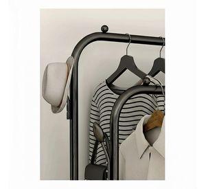 PERCHERO ORGANIZADOR COLGANTE DE ROPA DOBLE CON RUEDAS NEGRO WM