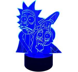 Lámpara ilusión 3D De Rick y Morty 7 Colores Led