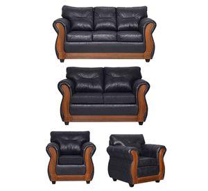 Juego de Living 3 2 1 1 Toronto Negro