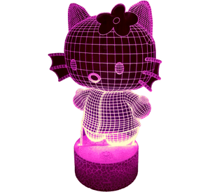 Lámpara ilusión 3D De Kitty Niña 7 Colores Led
