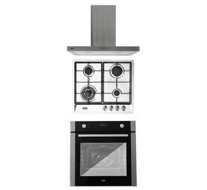 Kit Horno 60 litros con spiedo + Encimera a gas 4 quemadores + Campana decorativa rectangular