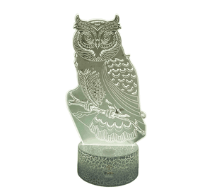 Lámpara ilusión 3D Animal Búho 7 Colores Led