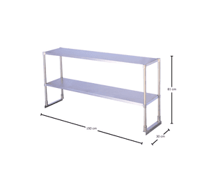 Plateo Doble 150x30x60cm Acero Inoxidable